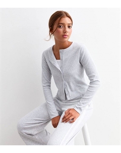 Серый трикотажный кардиган на пуговицах для девочек, серый New look