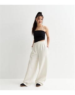 Кремовые широкие джоггеры для девочек, кремовый New look