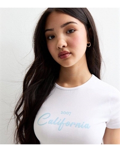 Белый укороченный топ для девочек «Калифорния», белый New look