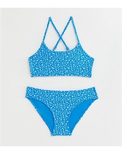 Комплект бикини с цветочным принтом для девочек, синий New look