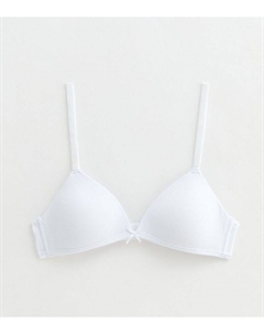 Белый бюстгальтер с треугольными чашками без косточек для девочек, белый New look