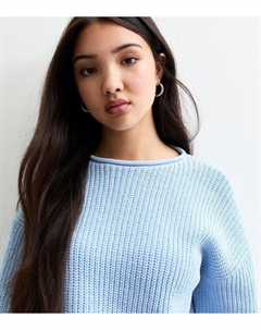 Синий джемпер крупной вязки для девочек, бледно-голубой New look