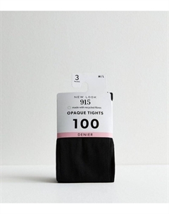 Комплект из 3 черных колготок плотностью 100 ден для девочек, черный New look