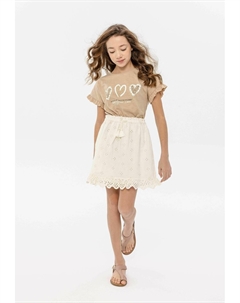 Юбка А-силуэта PAPERBAG WAIST, цвет cream Minoti