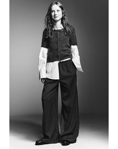 Широкие брюки из твила, серый H&m