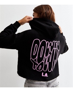 Черная трикотажная толстовка с надписью Downtown для девочек, черный New look