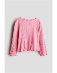 Хлопковая рубашка с оверлоком, розовый H&m