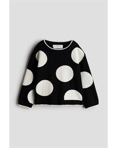 Хлопковый свитер жаккардовой вязки, черный H&m