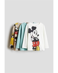 Комплект из 3 футболок с длинными рукавами, белый H&m