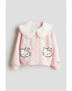 Кардиган с принтом из потной ткани, розовый H&m