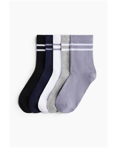 Комплект из 5 спортивных носков из материала Drymove, синий H&m