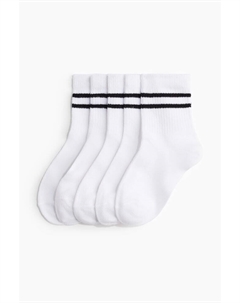 Комплект из 5 спортивных носков из материала Drymove, белый H&m