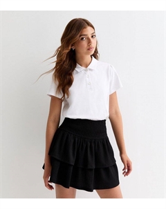 Черная фактурная многоярусная юбка для девочек, черный New look