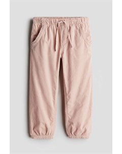 Джоггеры из хлопкового вельвета, розовый H&m