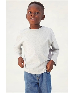 Рубашка с длинным рукавом из хлопка, серый H&m