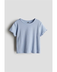 Рубашка из джерси в рубчик, голубой H&m