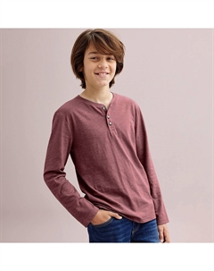 Супермягкая футболка на пуговицах с длинными рукавами для мальчиков 8–20 лет в цвете обычный и хаски, цвет Burgundy Sonoma goods for life