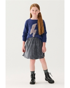 Пушистый джемпер с металлическим светящимся графическим узором, синий Hatley