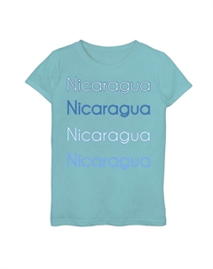 Футболка с текстом Gonzales Nicaragua для девочек 7–16 лет, цвет Tahi Blue Licensed character