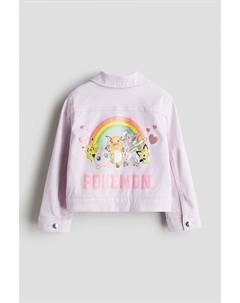 Жакет из твила с мотивным принтом, сиреневый H&m