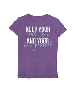 Футболка с танцевальным рисунком для девочек 7–16 лет с высоко поднятой головой и остроконечными пальцами ног, цвет Purple Heather Licensed character