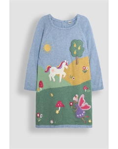 Сцена трикотажное платье, голубой Jojo maman bébé