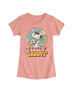 Футболка с рисунком Peanuts Vintage Feelin' Groovy для девочек 7–16 лет, розовый Licensed character