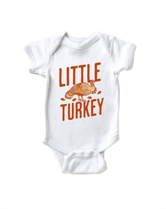 Оранжевое детское боди Little Turkey, белый The juniper shop