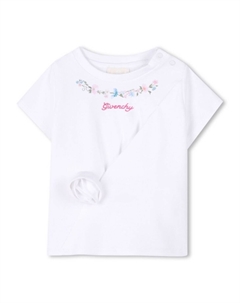 Kids футболка с вышитым логотипом, белый Givenchy