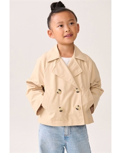 Тренчкот укороченный из парусины, бежевый Next