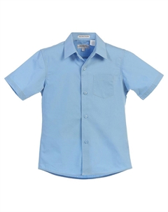 Детская однотонная классическая рубашка с короткими рукавами, цвет Light Blue Gioberti