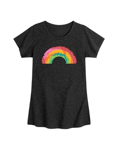 Футболка с рисунком радуги для девочек 7–16 лет, черный Licensed character