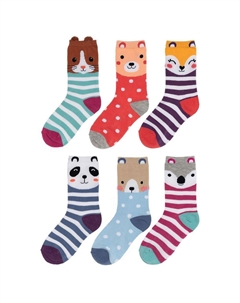 Девочки 4–12 лет, 6 пар носков с узором, цвет Critter So