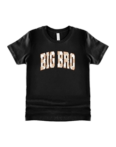 Клетчатая футболка с короткими рукавами и рисунком Big Bro для малышей, черный The juniper shop