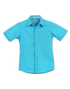Однотонная классическая рубашка для мальчиков с короткими рукавами, цвет Teal Gioberti