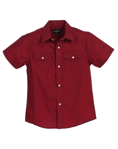 Детская однотонная рубашка в стиле вестерн с короткими рукавами, цвет Burgundy Gioberti