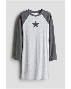 Платье с принтом и рукавами реглан, серый H&m