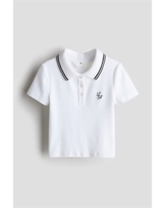 Рубашка-Поло с вышивкой, белый H&m