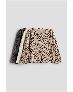 Комплект из 3 рубашек с длинными рукавами, бежевый H&m