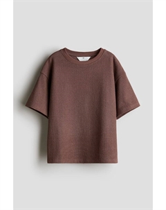 Футболка из структурированного трикотажа, коричневый H&m