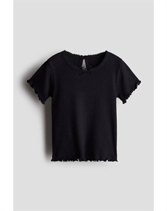 Рубашка из джерси в рубчик, черный H&m