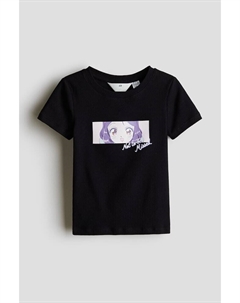 Футболка с принтом, черный H&m