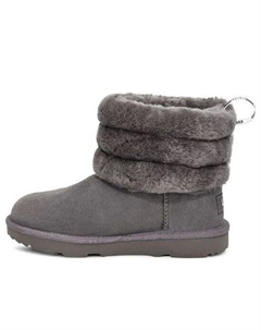 Зимние ботинки пуховые мини стеганые на флисовой подкладке, серый Ugg