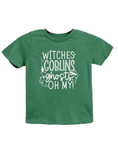 Молодежная футболка с принтом «Ведьмы, гоблины, призраки», с короткими рукавами и рисунком, цвет Grass The juniper shop