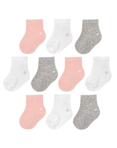 Однотонные носки Crew для маленьких девочек, 10 шт., розовый Jumping beans