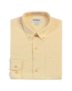 Оксфордская классическая рубашка с длинными рукавами для мальчиков, желтый Gioberti