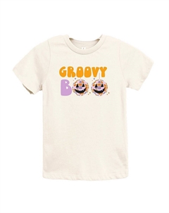 Молодежная футболка с короткими рукавами и рисунком Groovy Boo, цвет Cream The juniper shop