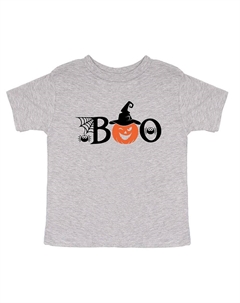 Молодежная футболка с короткими рукавами и рисунком Boo Pumpkin, цвет Heather Grey The juniper shop