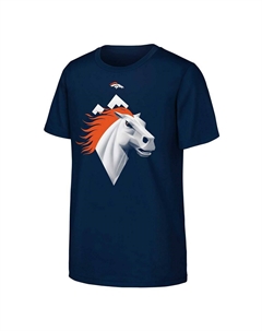 Молодежная футболка с изображением проекта Denver Broncos темно-синего цвета, цвет Den Navy Outerstuff