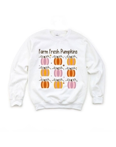 Молодежный свитшот с рисунком Farm Fresh Pumpkins Chart, белый The juniper shop